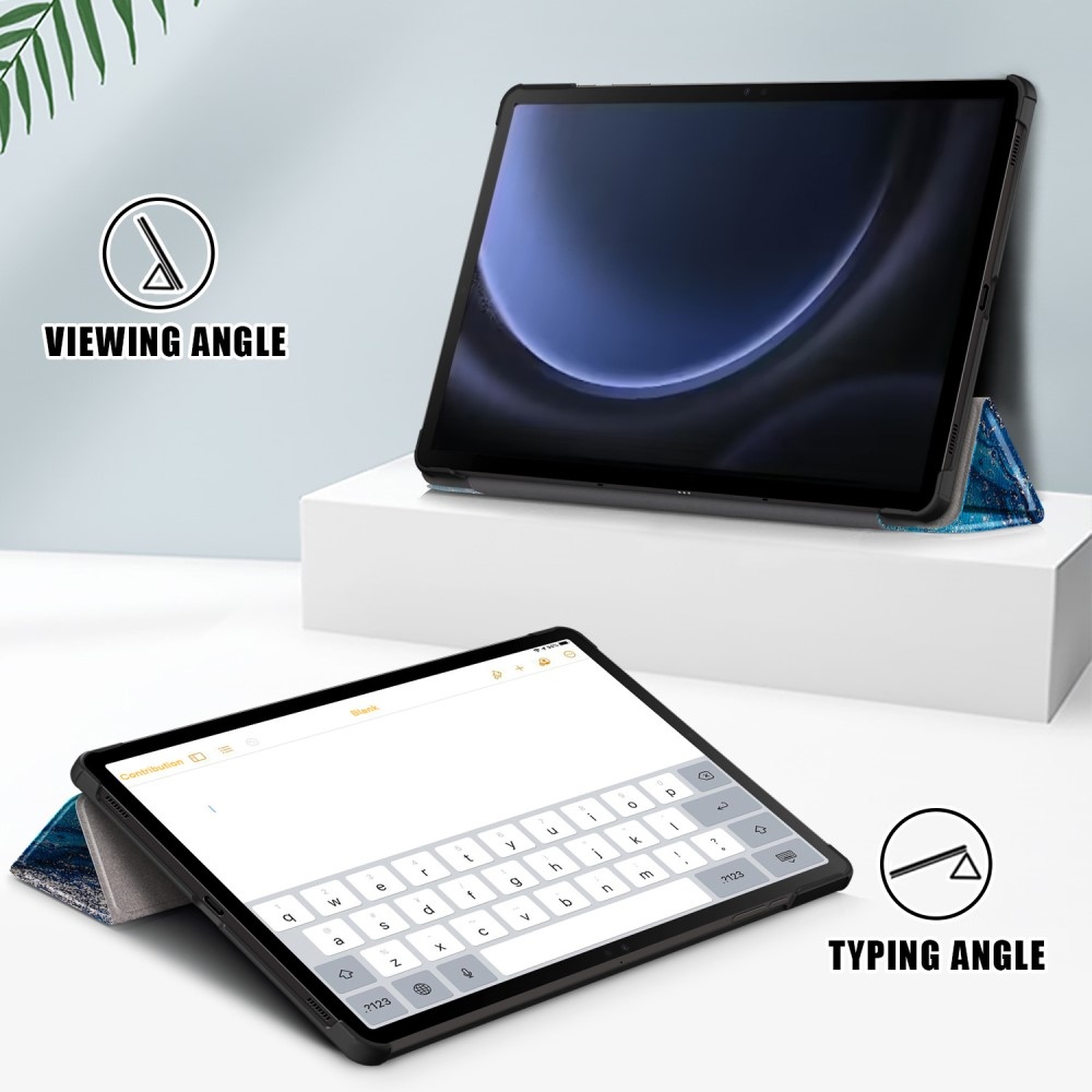 Nyomtatás intelligens záró tok Samsung Galaxy Tab S9 FE+ - tengeri hullámok