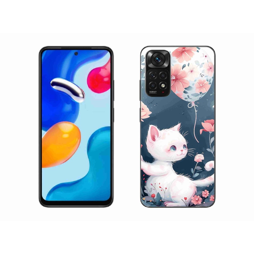 Gél borító mmCase a Xiaomi Redmi Note 11S 4G-hez - cica lufival
