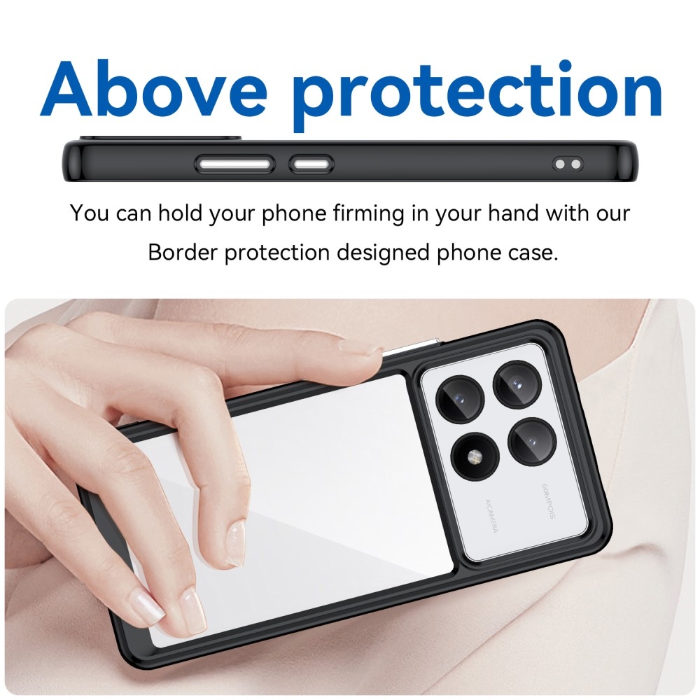 Gél tok fix hátlappal a Xiaomi Poco X6 Pro 5G készülékhez - fekete