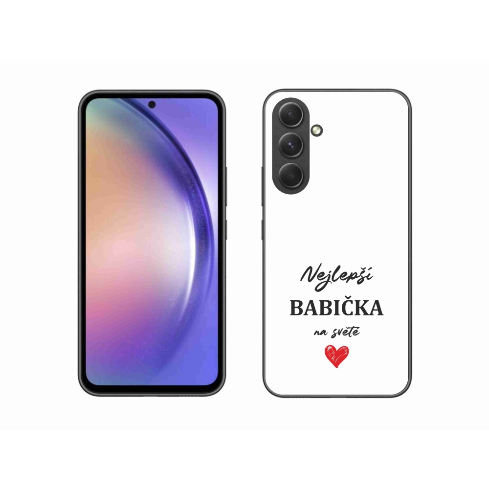 Gél borító mmCase a Samsung Galaxy A54 5G - a legjobb nagymama 1 fehér háttérrel