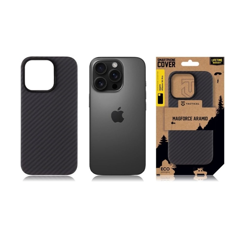 Taktikai MagForce Aramid borító Apple iPhone 16 Pro fekete színű készülékhez