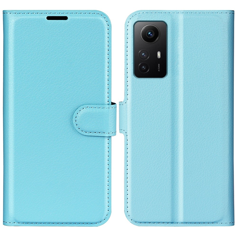 Litchi könyv tok Xiaomi Redmi Note 12S-hez - kék