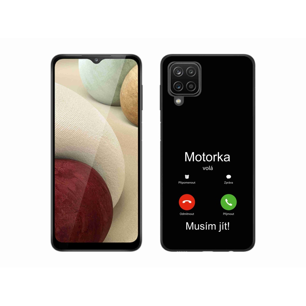 Gél borítás mmCase Samsung Galaxy M12 készülékhez - motoros hívások fekete háttérrel