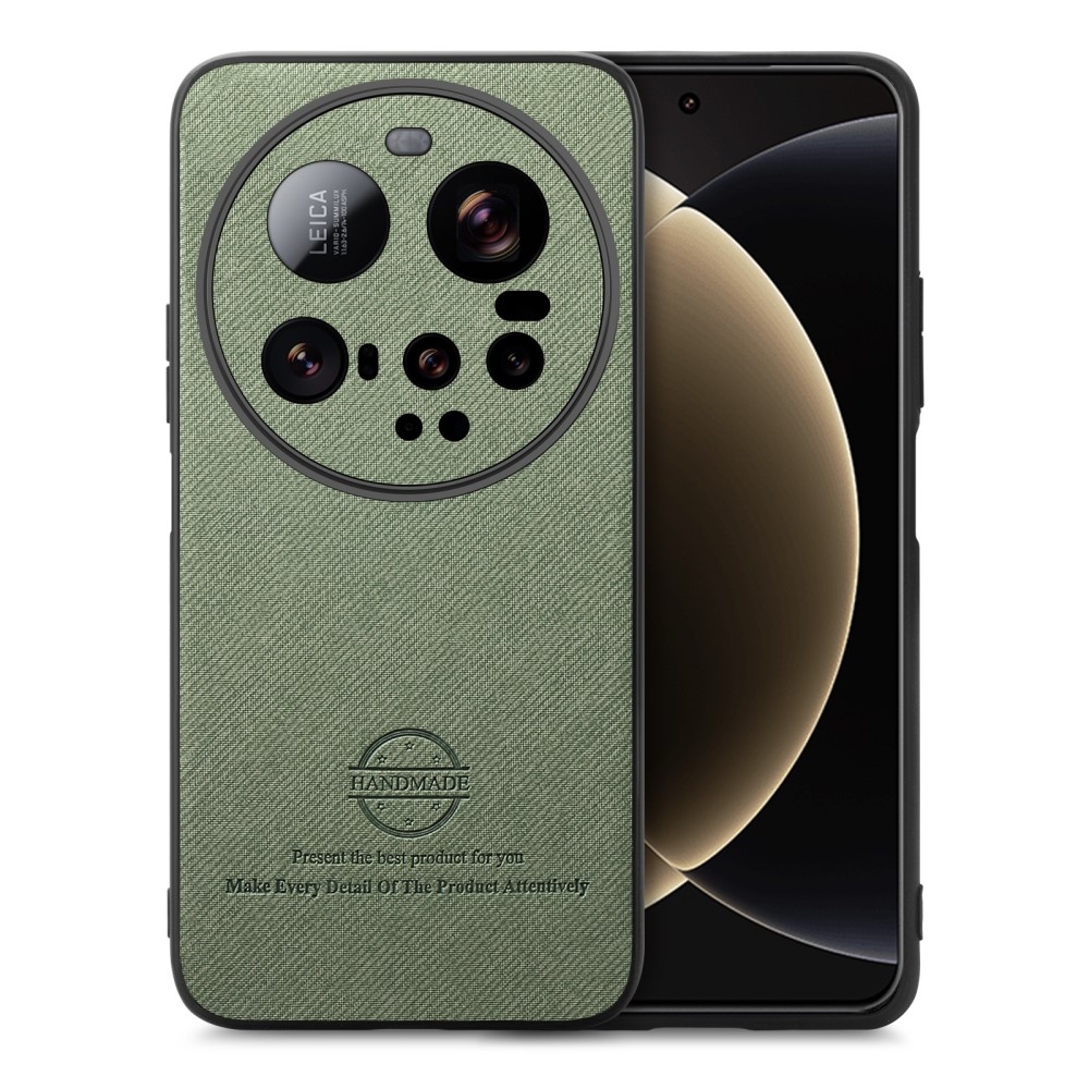 Kézműves zselés tok műbőrrel Xiaomi 15 Ultra - zöld