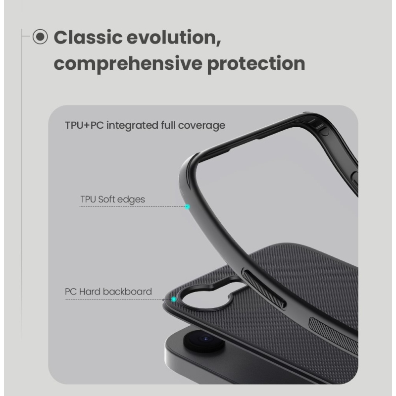 Nillkin Super Frosted PRO hátlap az Apple iPhone 16e készülékhez Fekete