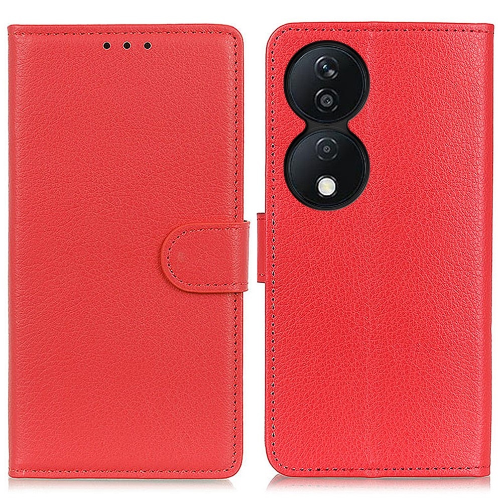 Litchie könyvtáska Honor X7b/Honor 90 Smart készülékhez - piros
