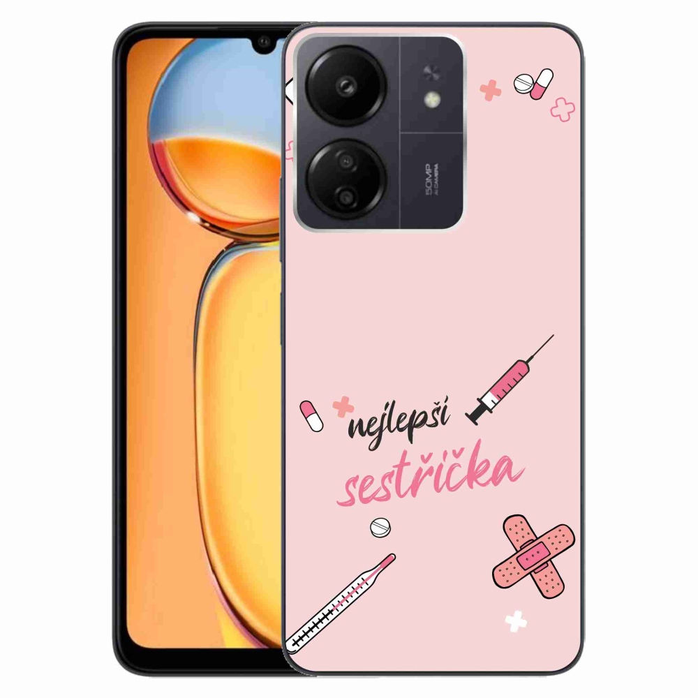Gél borító mmCase a Xiaomi Poco C65/Redmi 13C - legjobb kishúg rózsaszín háttérrel