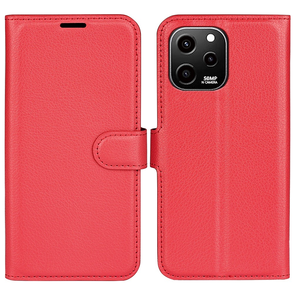Litchi könyv tok Huawei Nova Y61-hez - piros