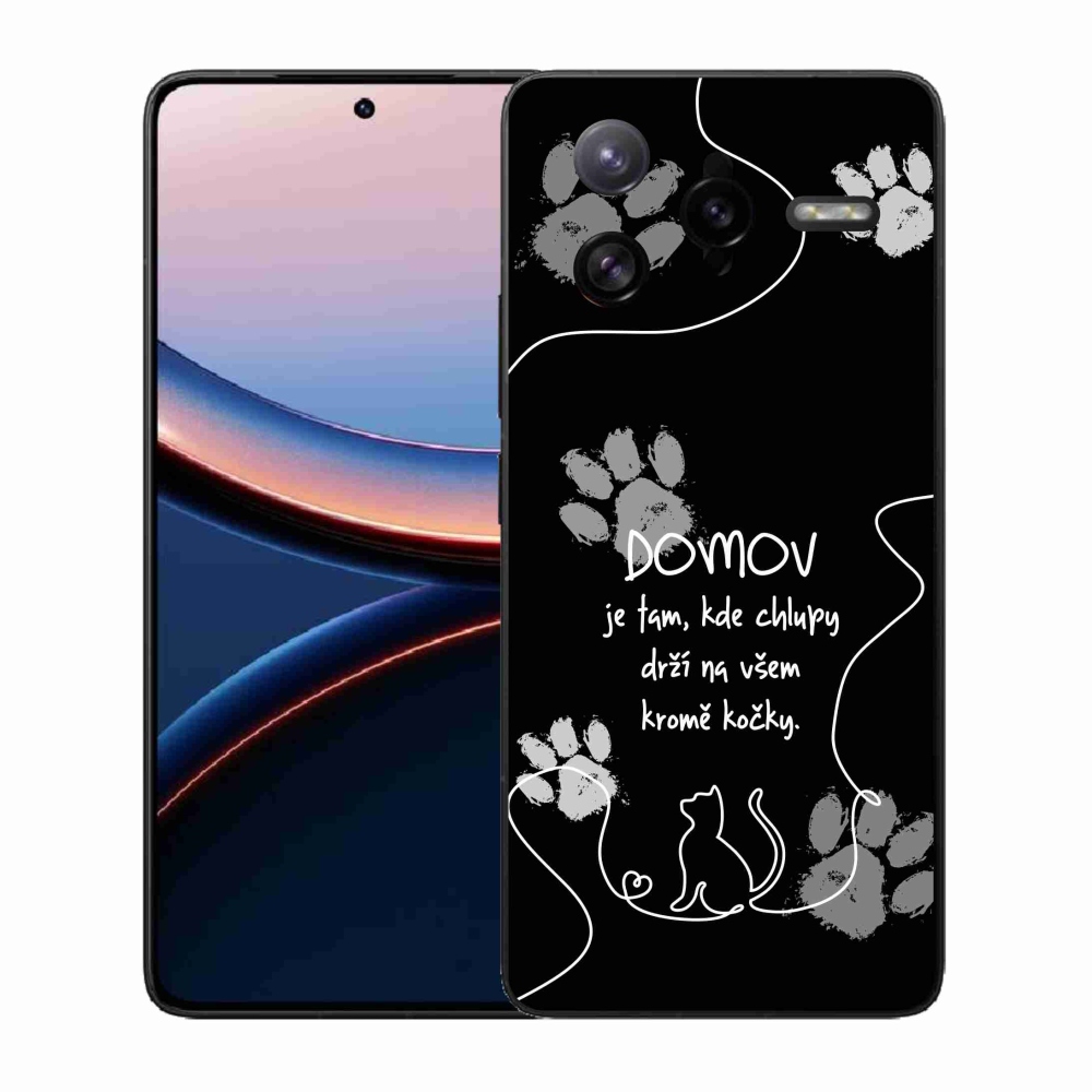 Gél borítás mmCase a Xiaomi Poco F7 Ultra számára - macska motívum fekete háttérrel