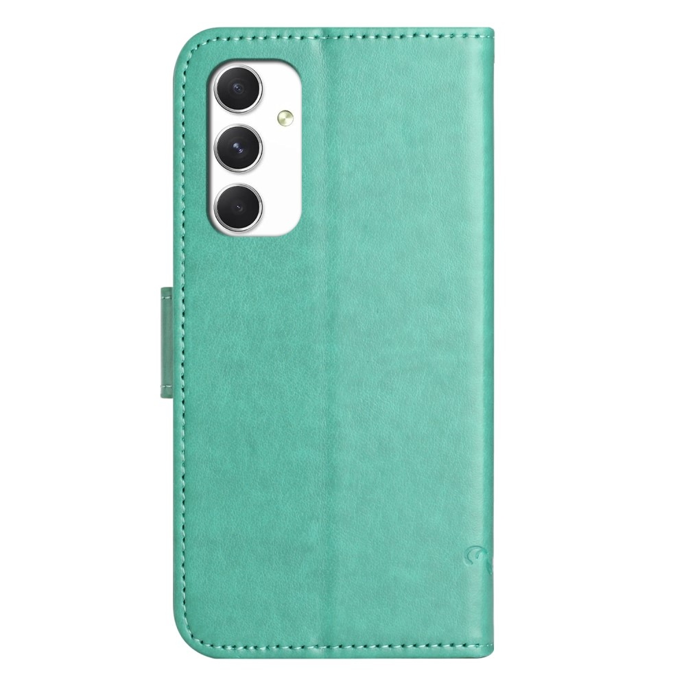 Virágos könyvtáska Samsung Galaxy A16 4G/5G készülékhez - teal színű