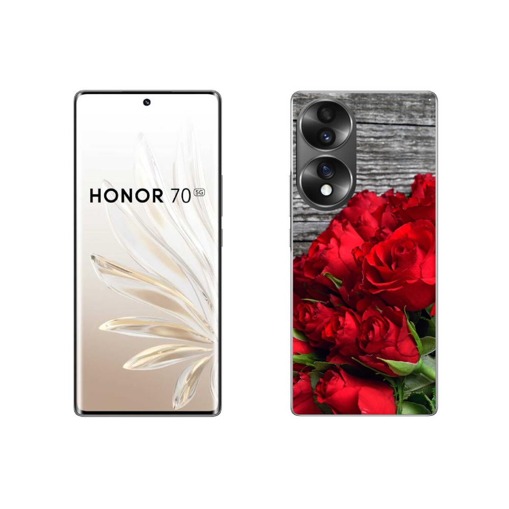 Zselés borító mmCase a Honor 70-hez - piros rózsa