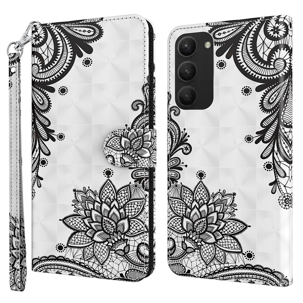 Nyomtatott könyv tok Samsung Galaxy S24+ készülékhez - csipke virág