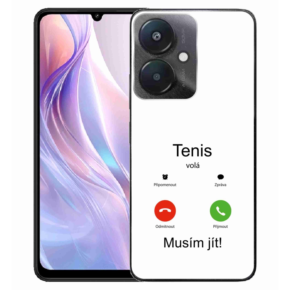 Gél borító mmCase a Xiaomi Redmi 13C 5G - tenisz hívások fehér háttérrel