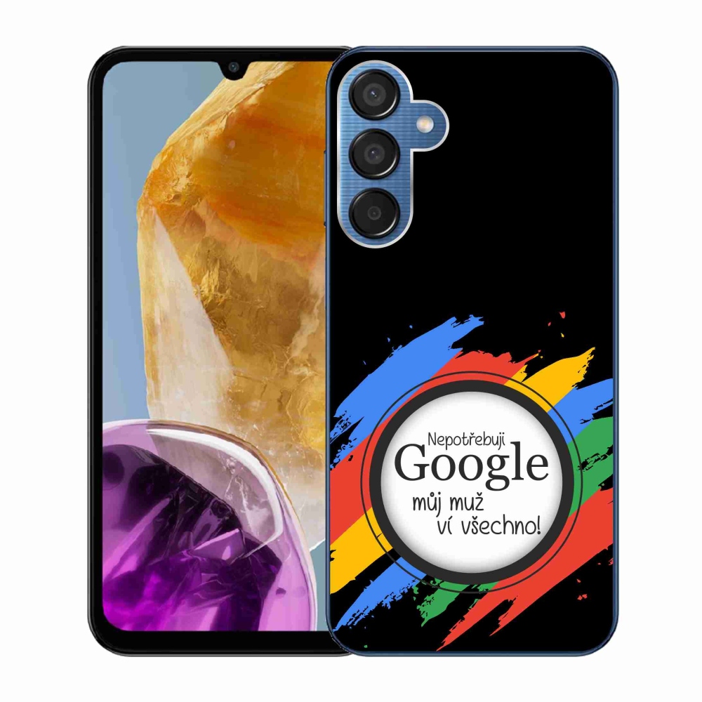 Gél borító mmCase Samsung Galaxy M15 5G - az ember mindent tud fekete háttérrel