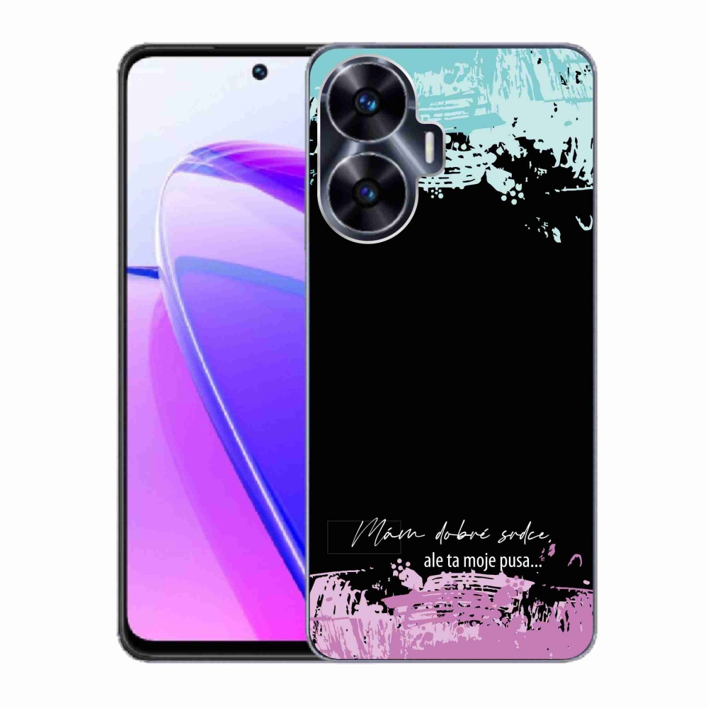 Gél borító mmCase a Realme C55 készülékhez - vicces szöveg 3 fekete háttér