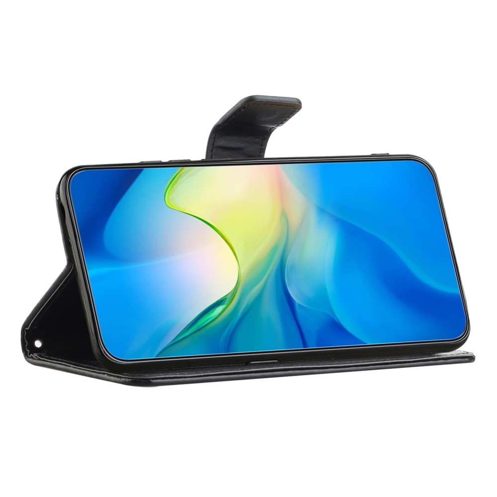 Virágos könyvtáska Samsung Galaxy A56 5G - fekete