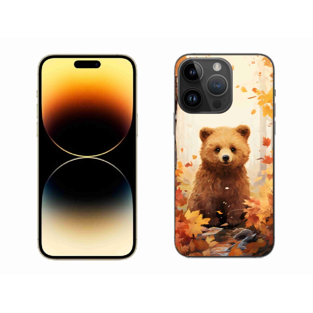 Zselés borítás mmCase iPhone 14 Pro Max készülékhez - medve az erdőben