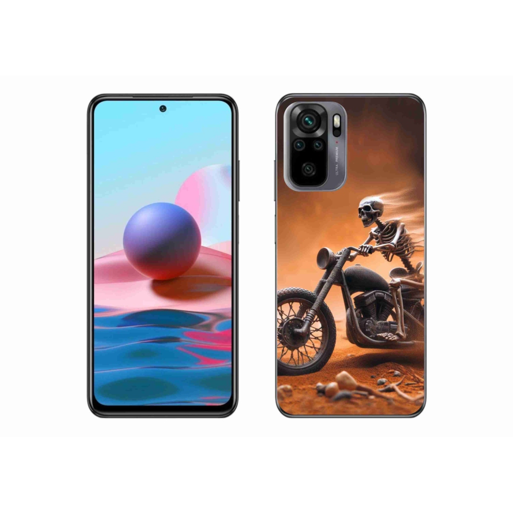 Gél borítás mmCase a Xiaomi Poco M5s számára - csontváz egy motorkerékpáron