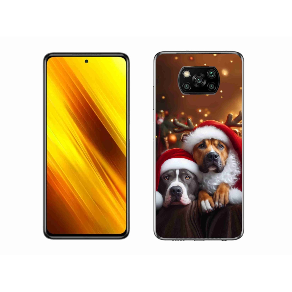 Gél borítás mmCase a Xiaomi Poco X3 Pro számára - Karácsonyi kutyák