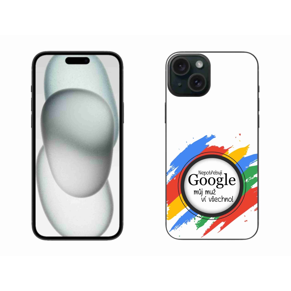 Gél borítás mmCase iPhone 15 Plus készülékhez - az ember mindent tud fehér háttérrel