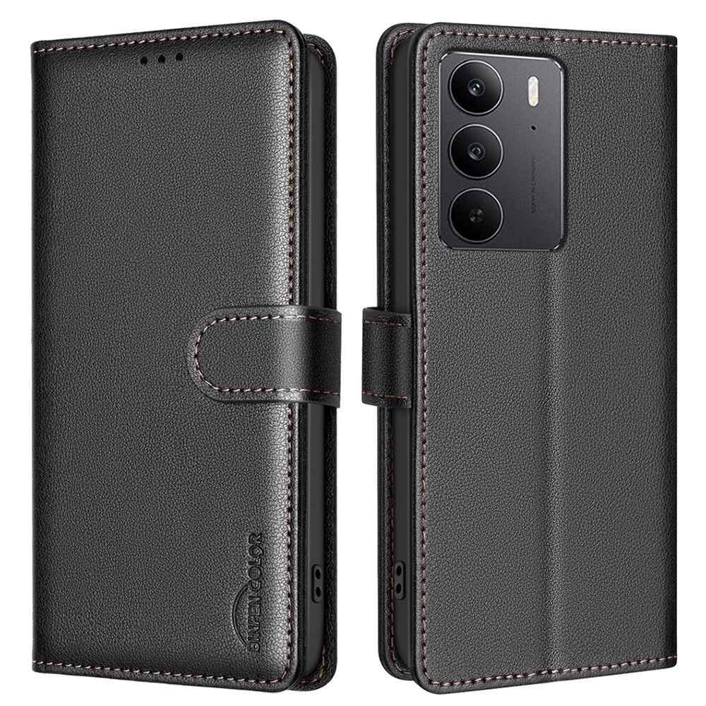 BINFEN könyvtáska a Realme C75 készülékhez - fekete