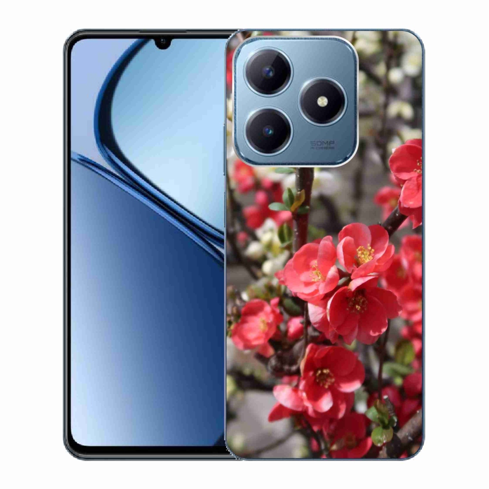 Gél borító mmCase a Realme C63 készülékhez - piros virágok