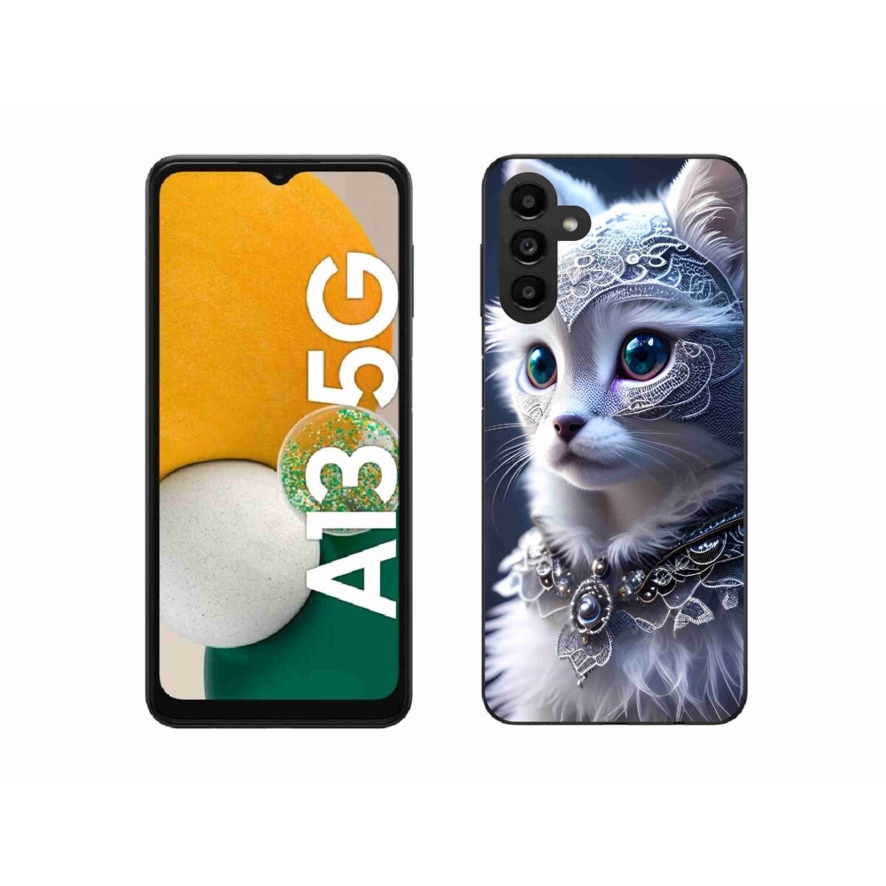 Zselés borítás mmCase Samsung Galaxy A13 5G - fehér macska