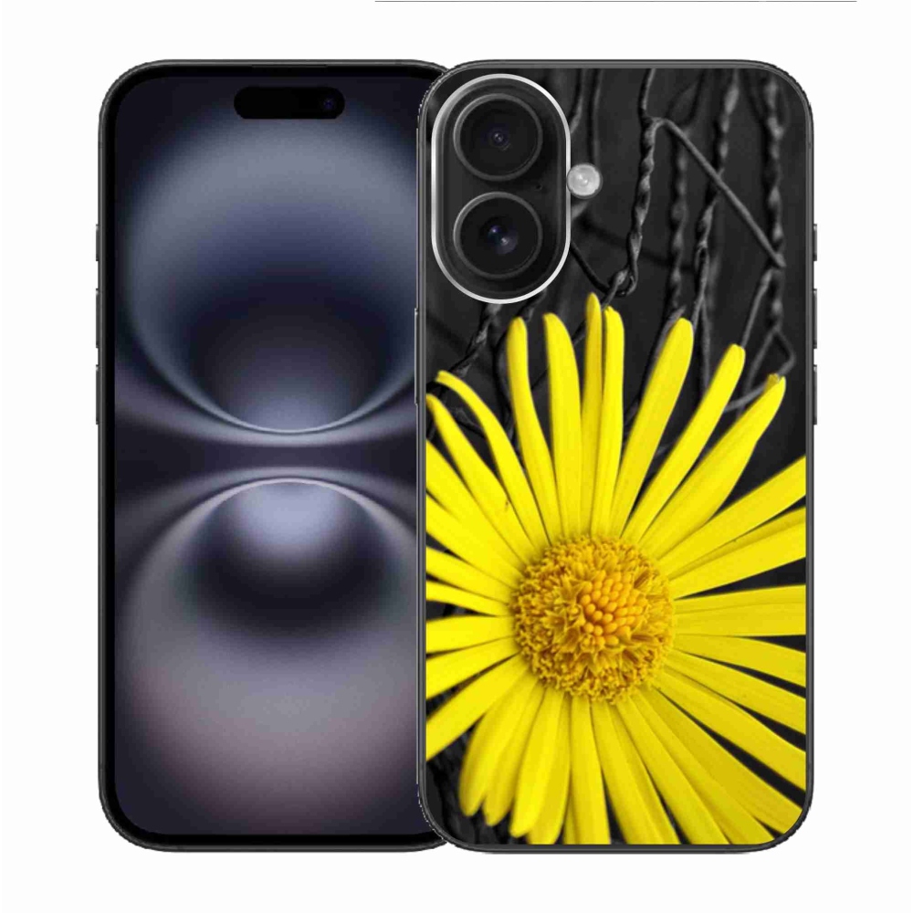 Gél borítás mmCase iPhone 16 készülékhez - sárga virág