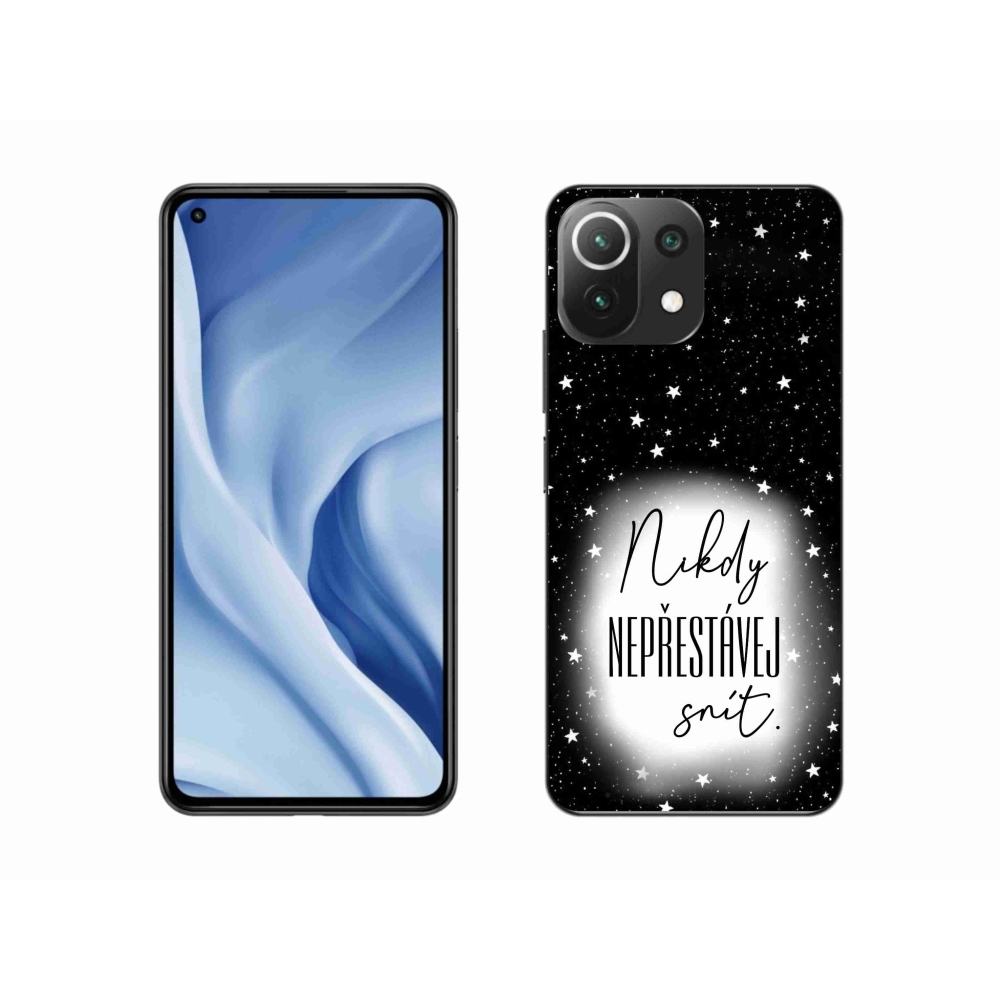 Gél borító mmCase a Xiaomi 11 Lite 5G NE számára - idézet 1 fehér és fekete háttérrel