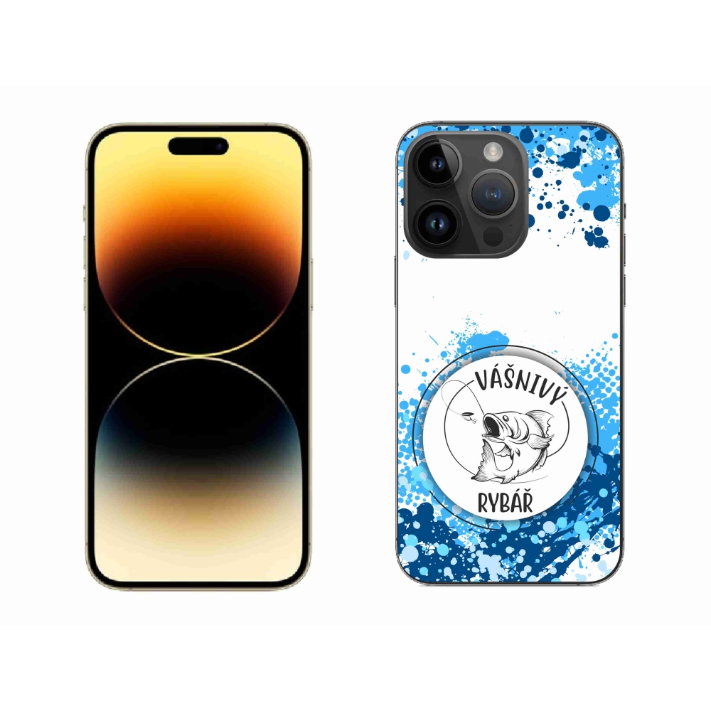 Gél borítás mmCase iPhone 14 Pro Max 6.7 készülékhez - szenvedélyes halász fehér háttérrel