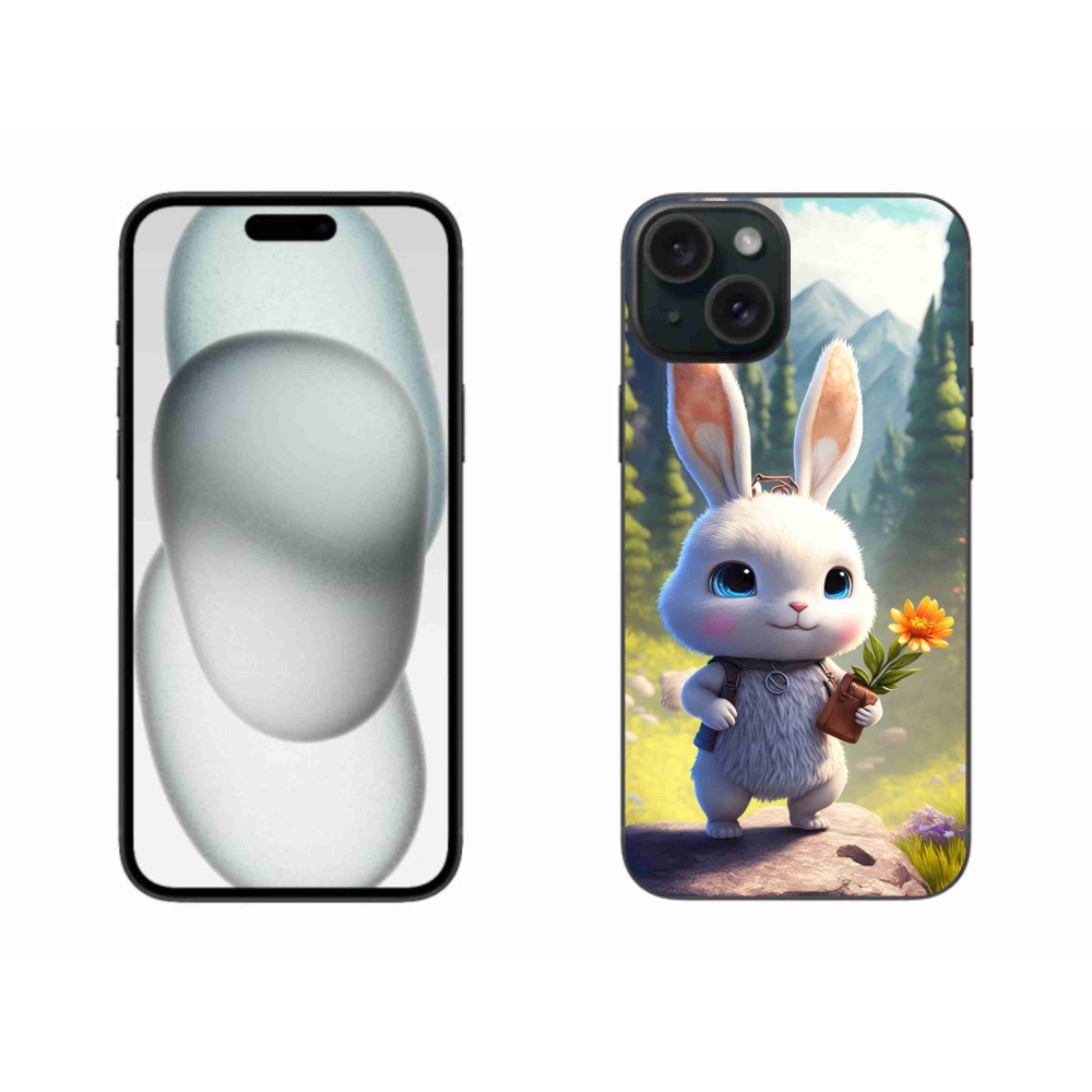 Zselés borítás mmCase iPhone 15 Plus készülékhez - aranyos nyuszi