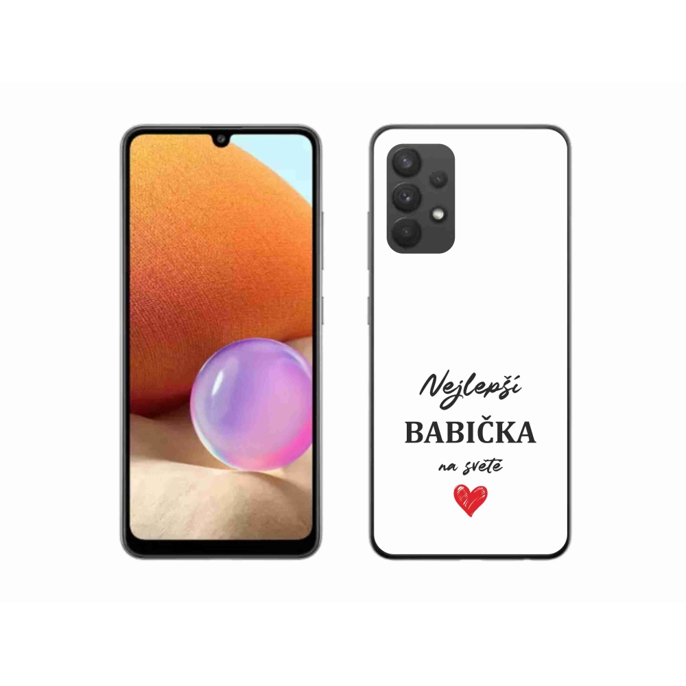 Gél borító mmCase Samsung Galaxy A32 4G - a legjobb nagymama 1 fehér háttérrel