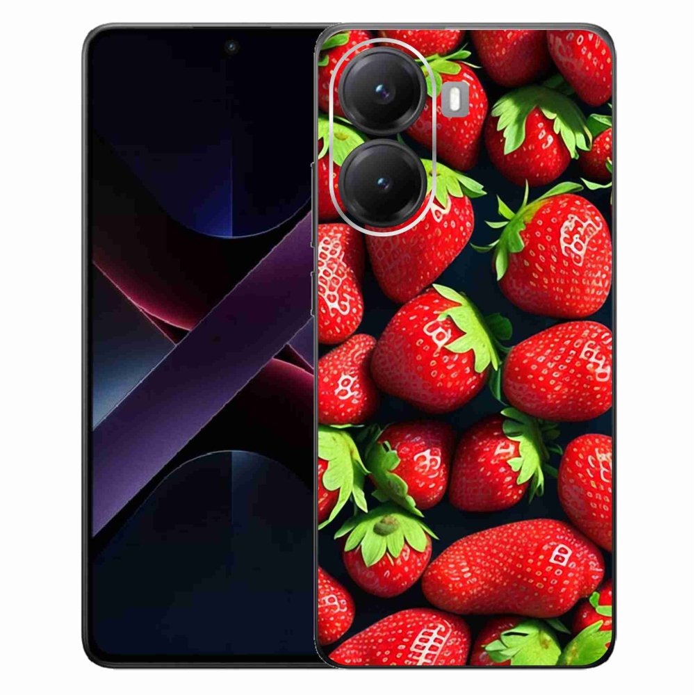 Gél borítás mmCase a Xiaomi Poco X7 Pro 5G számára - eper