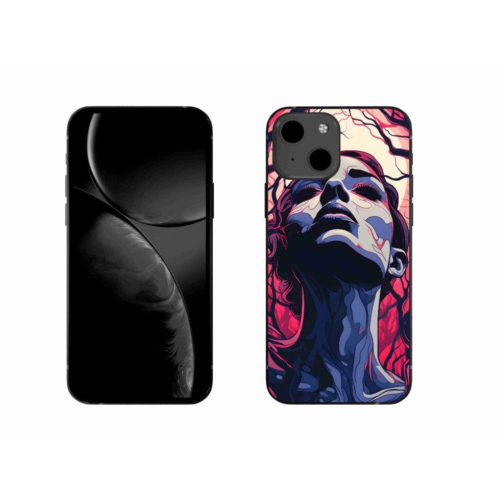 Zselés borítás mmCase iPhone 13 készülékhez - absztrakt arc