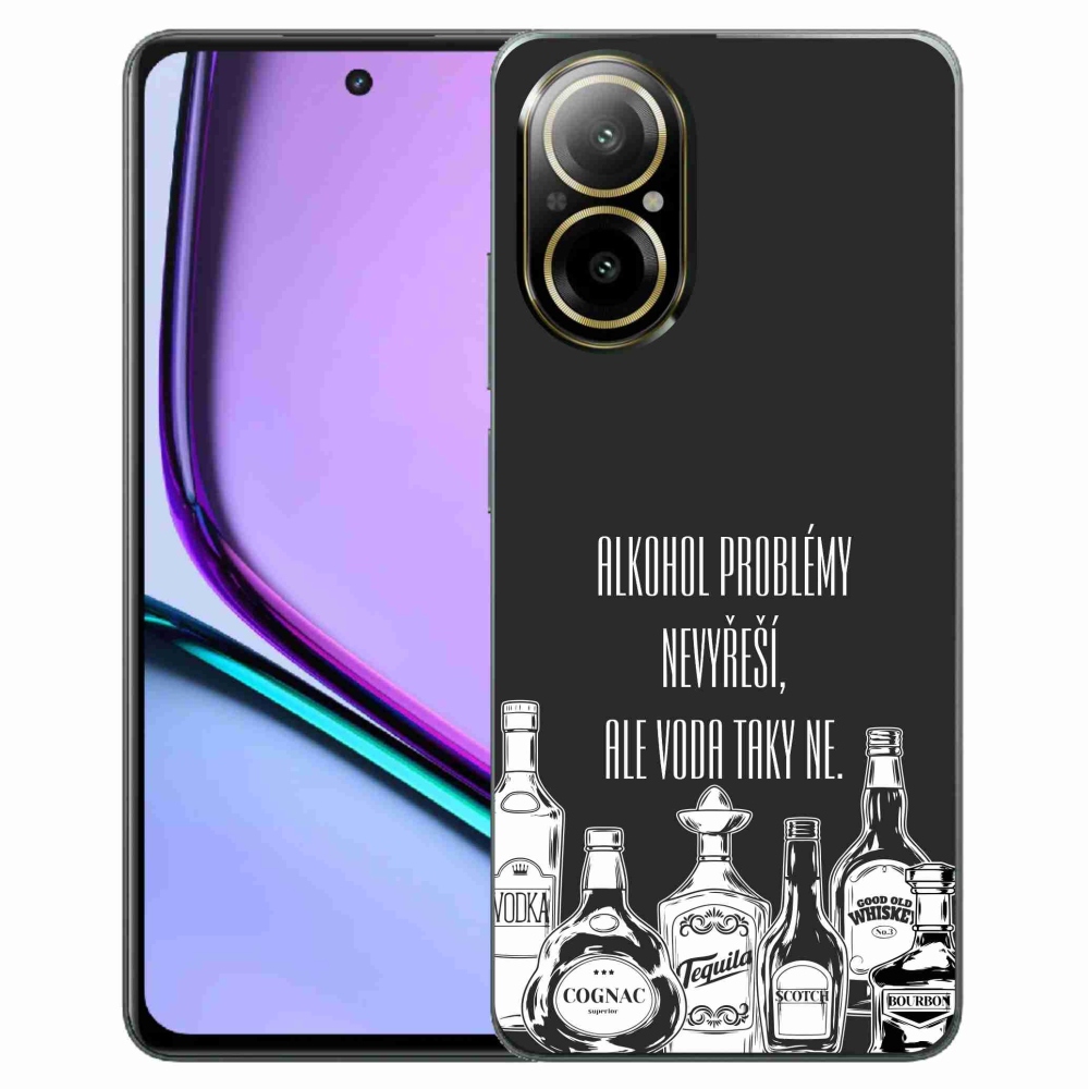 Gél borító mmCase a Realme C67 készülékhez - vicces szöveg fekete háttérrel