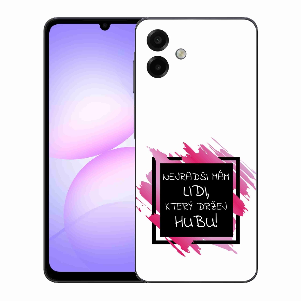 Gél borító mmCase Samsung Galaxy A07 4G - vicces szöveg 7 fekete-fehér háttérrel