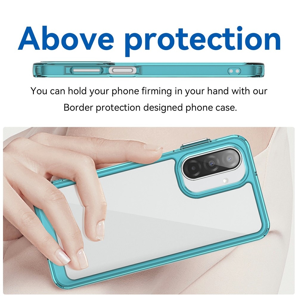 Gél tok kemény hátlappal Samsung Galaxy A17 5G készülékhez - világoskék színben