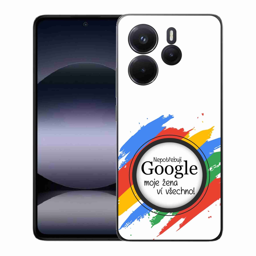 Gél borító mmCase a Xiaomi Redmi Note 14-hez - a nő mindent tud fehér háttérrel