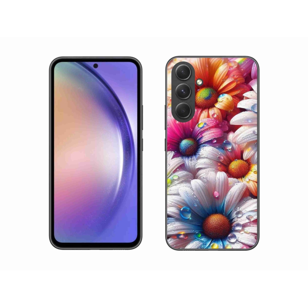 Zselés borítás mmCase Samsung Galaxy A54 5G - színes margarétákhoz