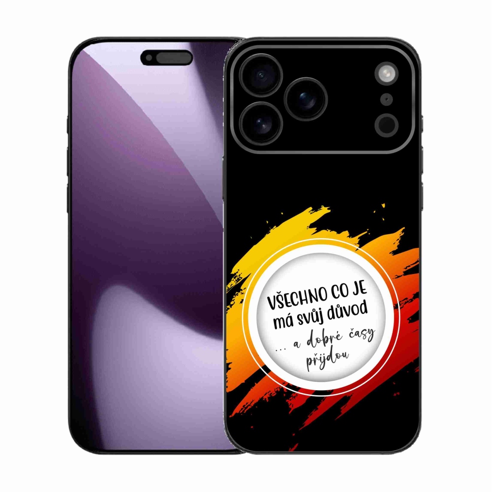 Zselés borítás mmCase iPhone 17 Pro Max készülékhez - idézet 3 fekete háttér
