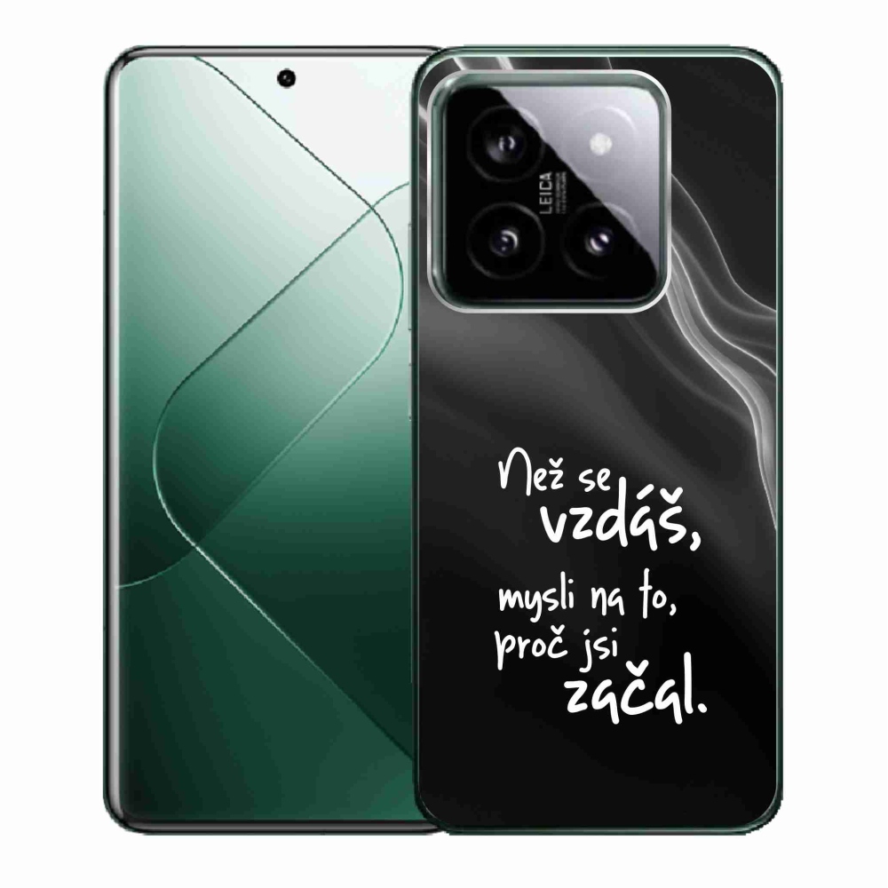 Gél borító mmCase a Xiaomi 14 - idézet 2 fekete háttérrel