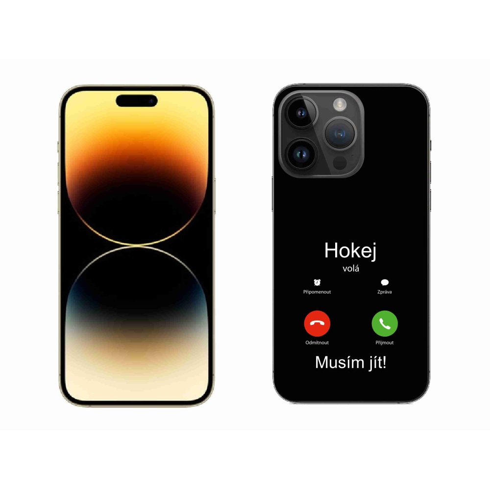 Zselés borítás mmCase iPhone 14 Pro Max 6.7 - hoki hívások fekete háttérrel