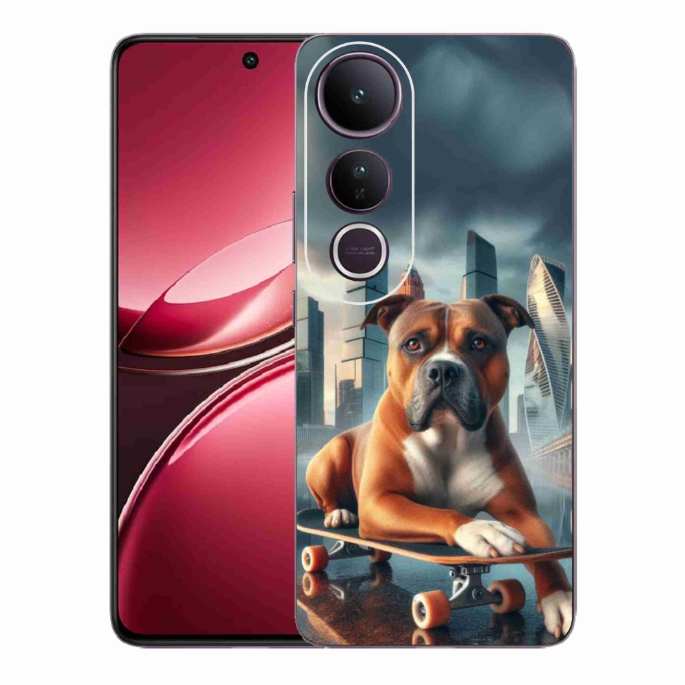 Gél borítás mmCase a Vivo V50 Lite 4G/5G készülékhez - kutya gördeszkán