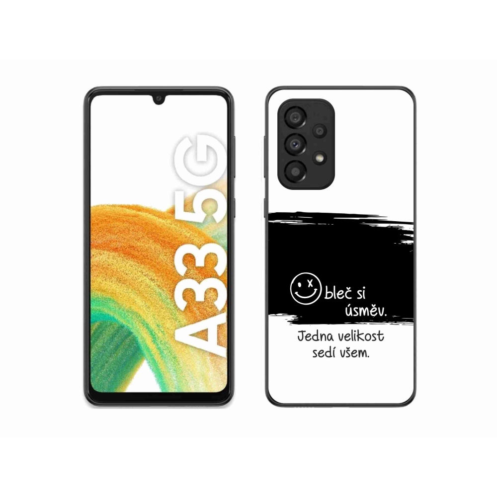 Gél borító mmCase Samsung Galaxy A33 5G - vicces szöveg 8 fekete és fehér háttérrel