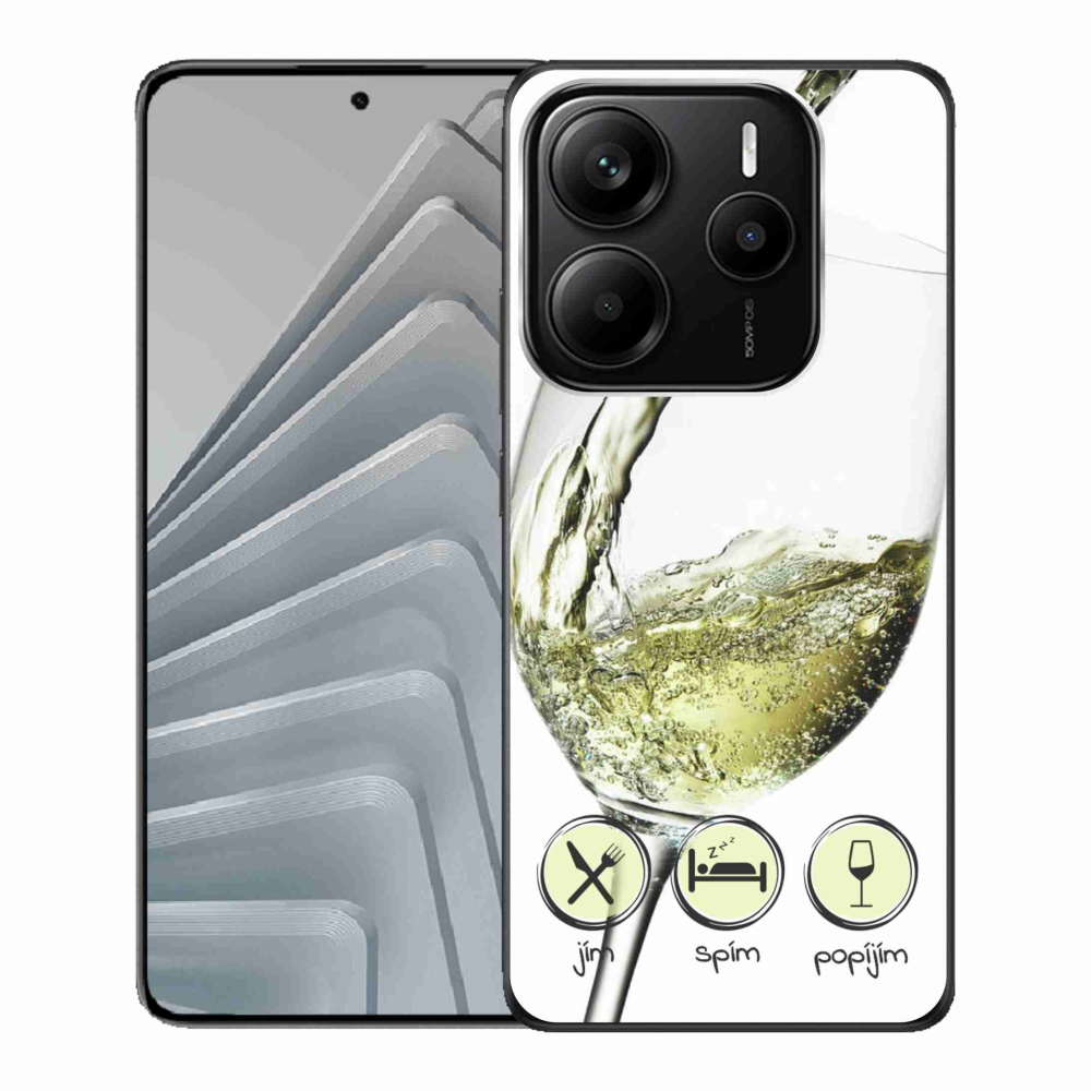Gél borítás mmCase a Xiaomi Redmi Note 14 5G-hez - borospohár fehér