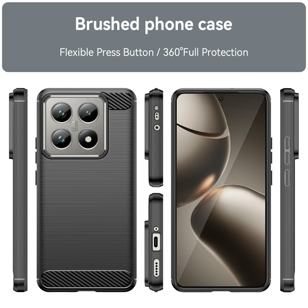 Szénálló zselés tok Xiaomi 14T/14T Pro készülékhez - fekete