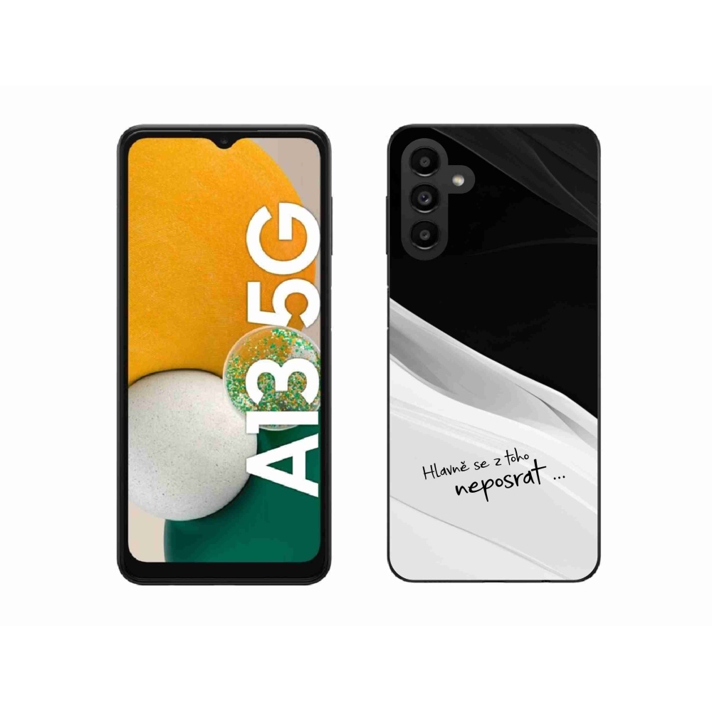 Gél borító mmCase Samsung Galaxy A13 5G - vicces szöveg 13 fehér és fekete háttérrel