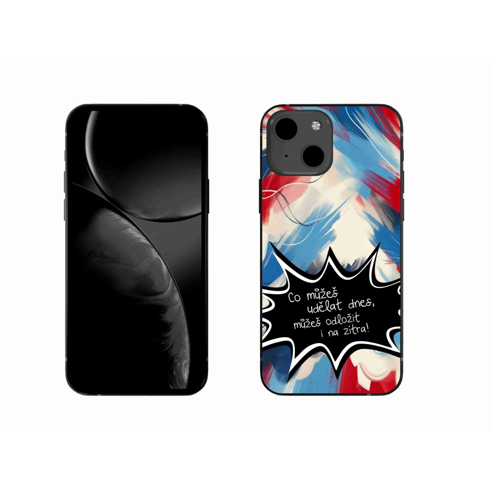 Gél borító mmCase iPhone 13 6.1 készülékhez - vicces szöveg 9 fekete háttér