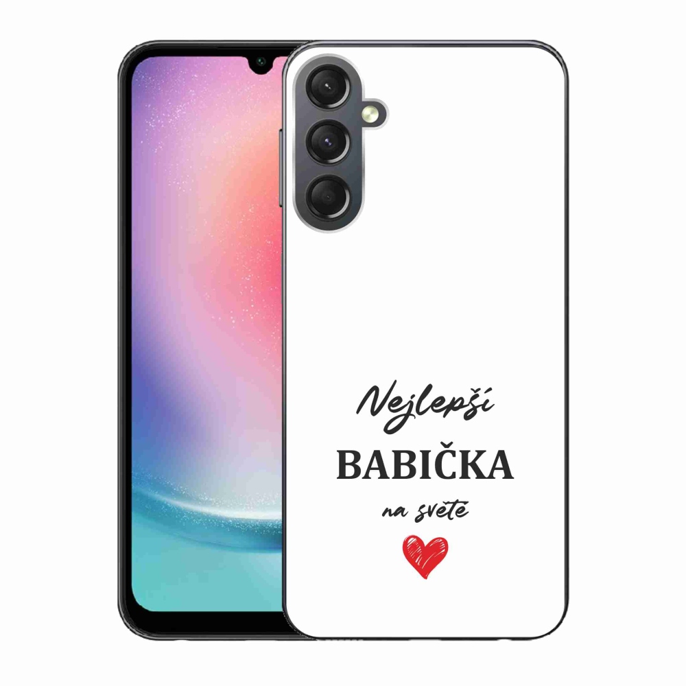 Gél borító mmCase a Samsung Galaxy A24 - a legjobb nagymama 1 fehér háttérrel