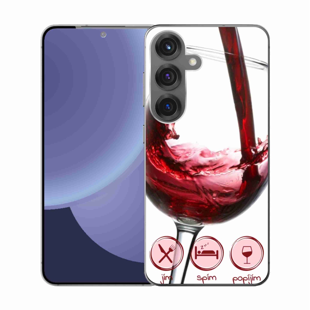 Zselés borítás mmCase Samsung Galaxy S25 készülékhez - borospohár piros